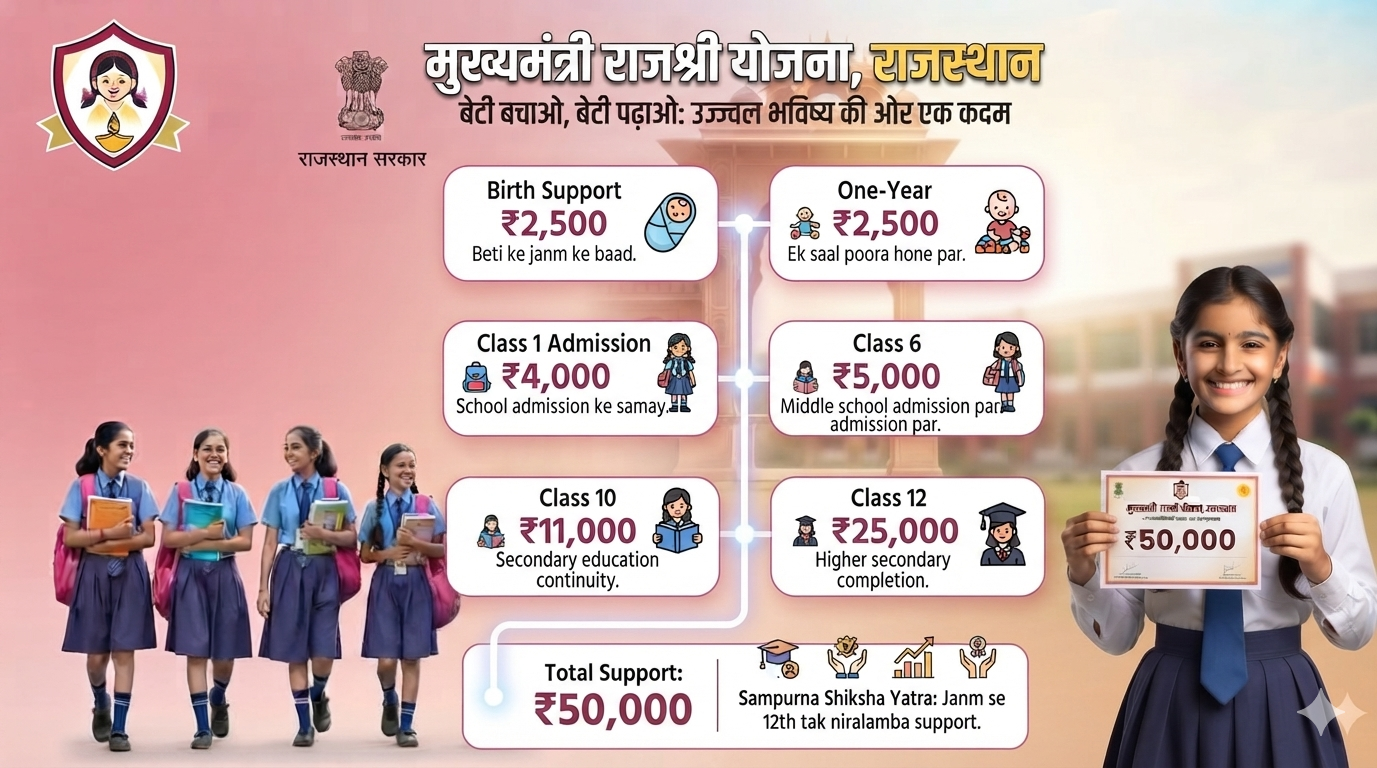 Mukhyamantri Rajshree Yojana girl child education support