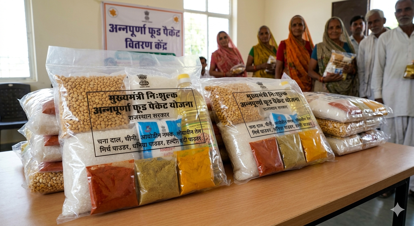 Food packet items and groceries for Rajasthan scheme