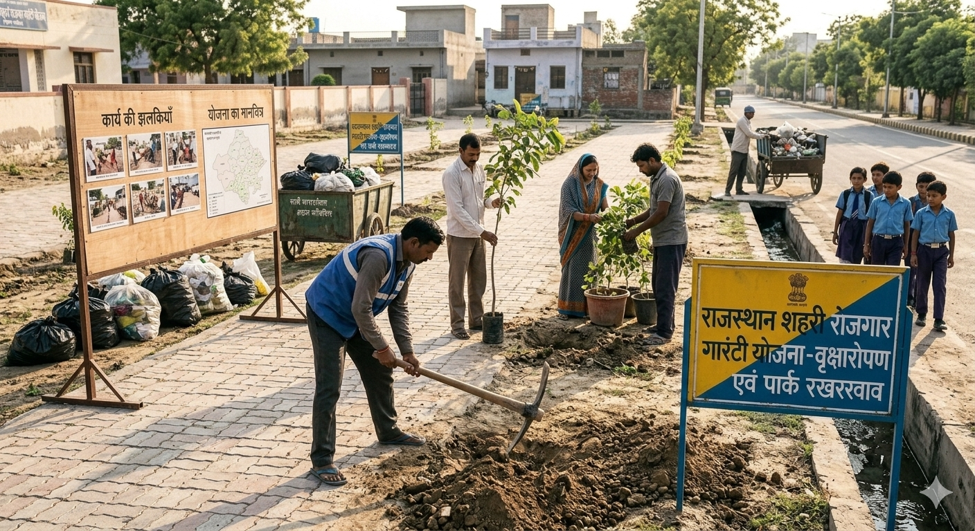 Urban Employment Works Tree Plantation Water Conservation and Public Services